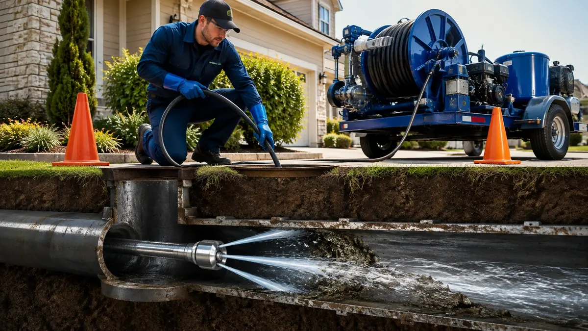 Main Sewer Line Hydro Jet Cleaning in Mc Kittrick